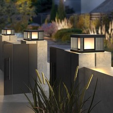 高级柱头灯太阳能灯户外庭院灯简约别墅大门柱子灯防水围墙门柱灯