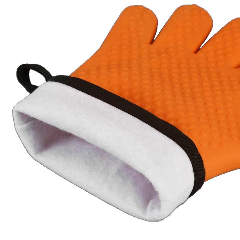 Guantes de silicona resistentes a quemaduras y aislamiento térmico resistentes a altas temperaturas antideslizantes herramientas de horneado de algodón para cocina doméstica horno de microondas