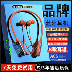Bluetooth ヘッドセット ワイヤレス カラオケ イヤーリターン 多機能 EQ ハンギング ネック スポーツ ゲーム ノイズリダクション 低低音 低遅延