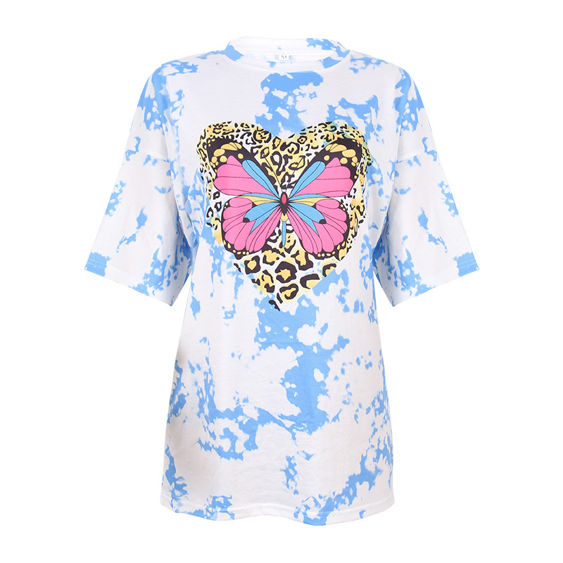 new butterfly print short-sleeved T-shirt NSZH52097