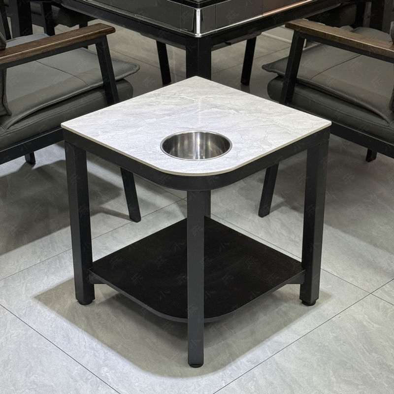 岩板麻将机茶几茶水架麻将桌小边几置物架棋牌室可移动专用茶水桌|undefined
