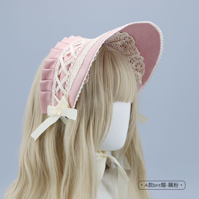 Una sola pieza de entrega Lolita tocado BNT encaje arco accesorios hechos a mano lovde gorro de pelo