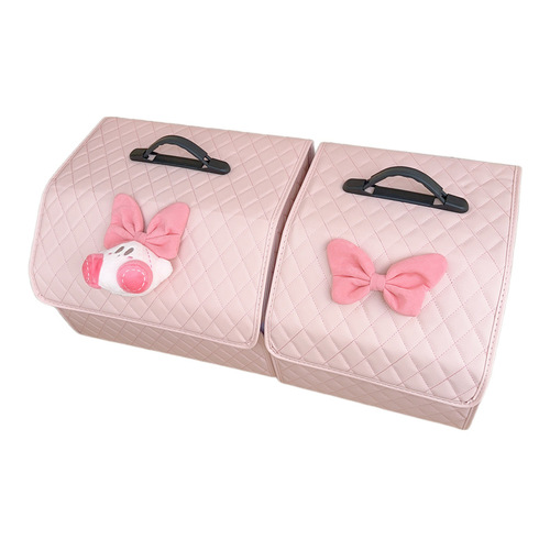 Car storage box storage bag car trunk organizer storage box cute multifunctional glove box collection for women