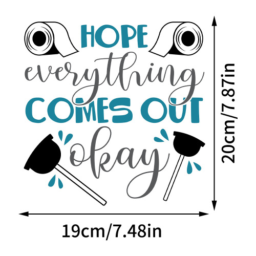 Cross-border wholesale English slogans bathroom toilet toilet stickers home decoration waterproof wall stickers self-adhesive posters