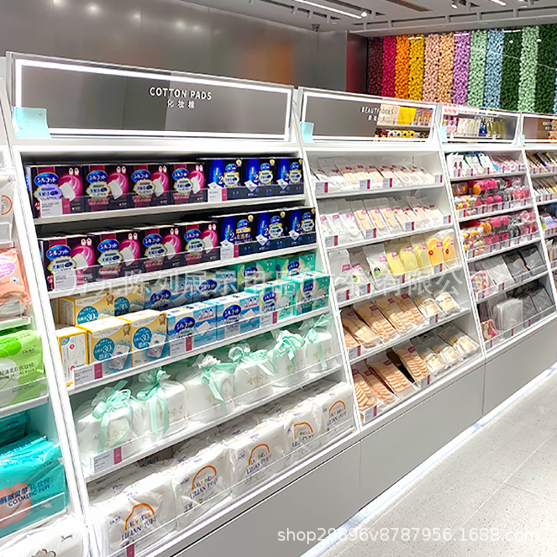 调色师wow color彩妆美妆展示柜台中岛货架 护肤品面膜柜设计制作