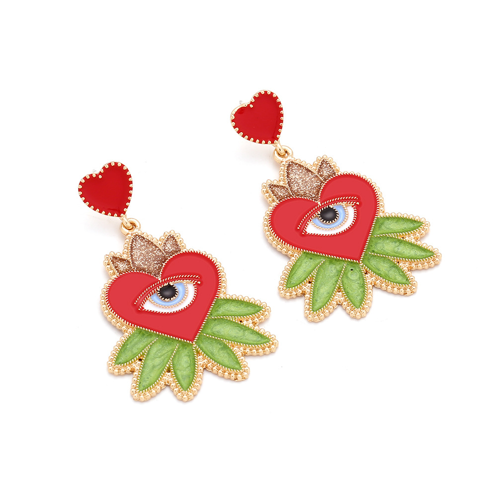 Zinc alloy Material 1 Pair IG Style Modern Style Devil's Eye Enamel Plating Zinc Alloy Drop Earrings
