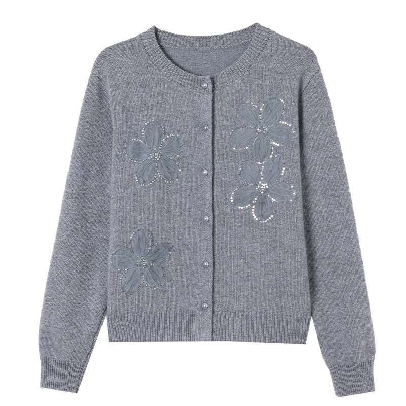 Кружевные ногтевые sequins? прошу пояснить: в оригинале "Lace nail sequins, knitted cardigan, summer sweater, jacket, Chanel style, lace dress, flowered, round collar" - вероятно список: кружевные лаки? Но лучше перевести как: "Кружевной кардиган с пайетками?" Actually 'Lace nail sequins' seems odd. Could be ' Lace nail sequins' meaning кружевной маникюр с блестками. But context of clothing: cardigan, jacket, Chanel style, lace dress, flowered, round collar. So maybe 'Кружевной кардиган, джемпер-кофта, жакет, стиль Chanel, кружевное платье, в цветочек, круглый воротник' . We'll craft: