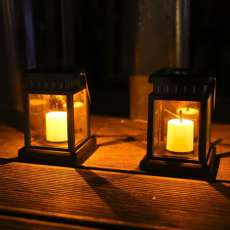 LED candle solar-powered, retro decorations for gazebo, small handheld night light