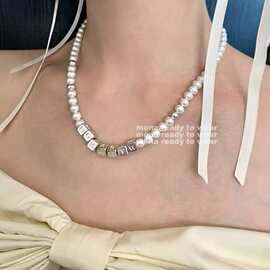 MONA  日常甜酷 6mm贝珠珍珠 锁骨项链高级感配饰女夏季 2024新款