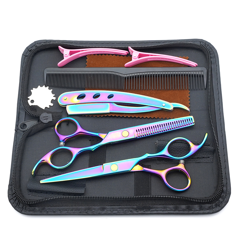 Estilista profesional, tijeras de corte de pelo, corte de pelo, corte de pelo, corte de pelo, corte de dientes fino, juego de corte de belleza con flequillo especial para peluquero