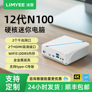 Lingyi 12Th Generation N100 Mini Host Cpu Silent Portable Desktop Business Office Nuc Small Host Minipc