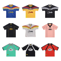 半袖スポーツTシャツ サッカー 通気性ポロシャツ 春夏 ブラック アメリカンカジュアルジャージー