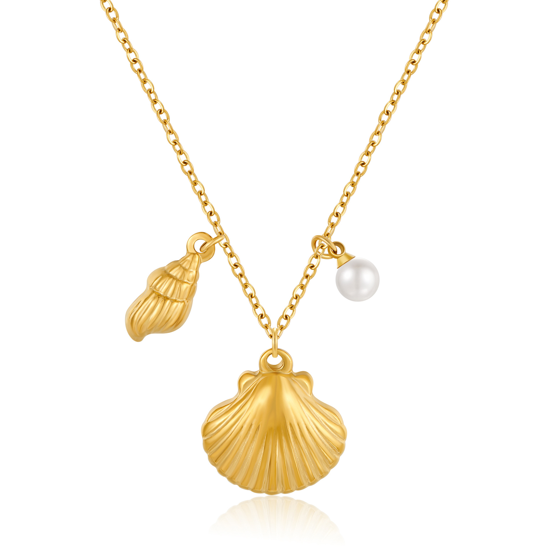 europe-and-the-united-states-cross-border-new-conch-shell-pendant-necklace-womens-simple-high-grade-stainless-steel-18k-gold-plated-clavicle-chain europe-and-the-united-states-cross-border-new-conch-shell-pendant-necklace-womens-simple-high-grade-stainless-steel-18k-gold-plated-clavicle-chain