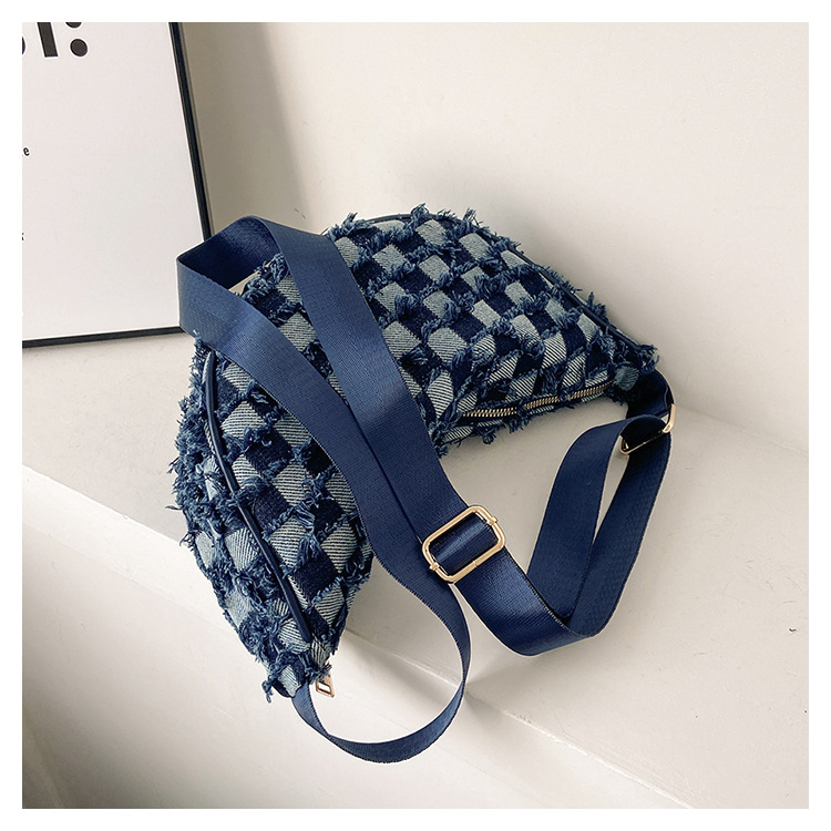Denim Patchwork Shoulder Crossbody Bag For Women Stylish Canvas_voghion.com