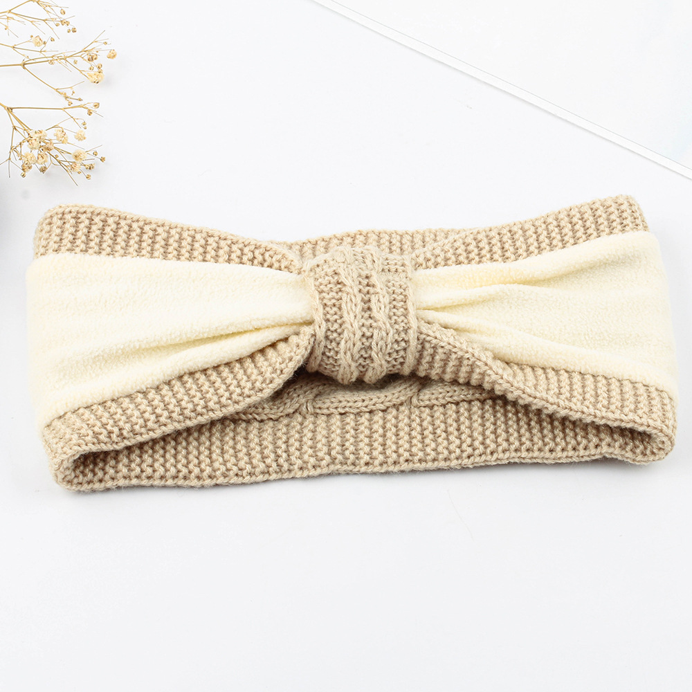 Bandeau épais et moelleux, bandeau pour femme, accessoires pour cheveux en laine européenne et américaine, nœud papillon, bandeau chaud et protège-oreilles_voghion.com