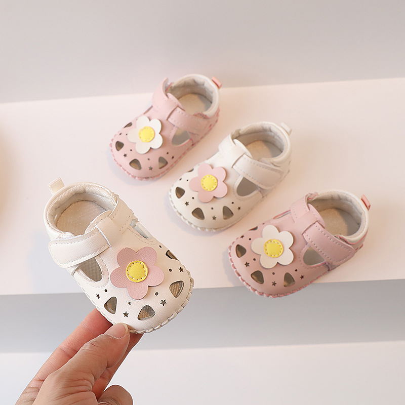 One-piece delivery baby shoes toddler shoes baby girl spring and summer 6-12 years old shoes princess shoes soft bottom sandals