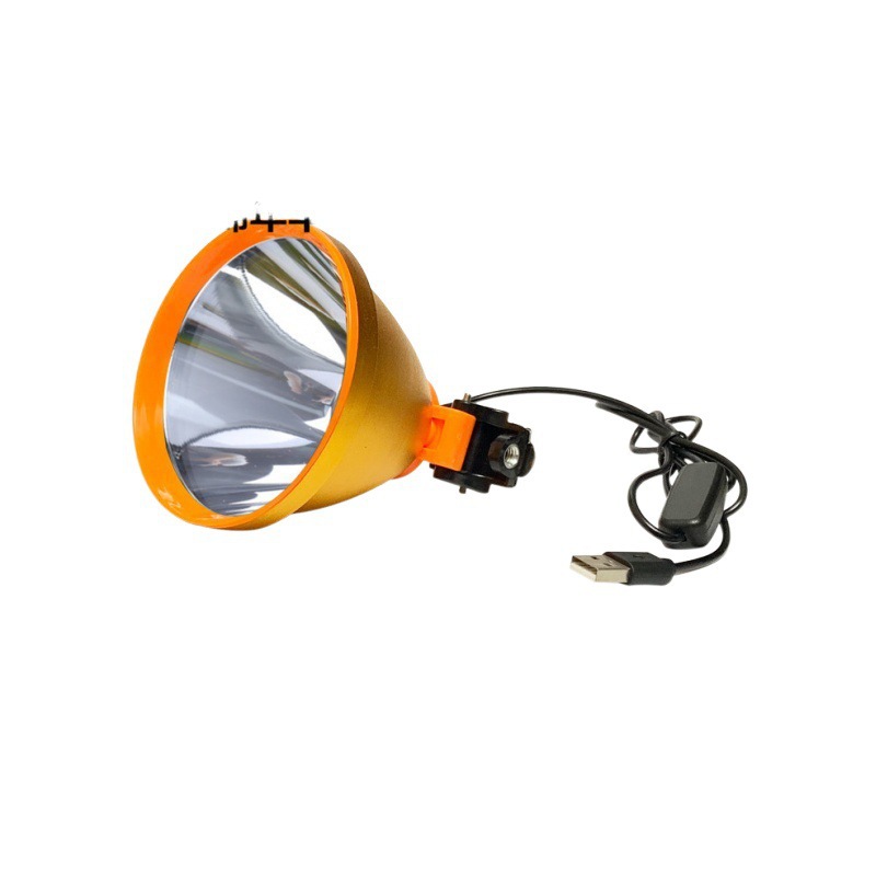 大功率200W蓝光白光黄光灯头钓鱼灯夜钓灯看漂灯圆插USB钓箱L