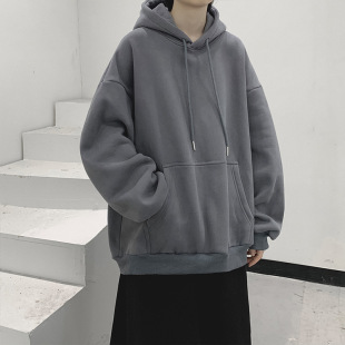 Spring and Autumn Sweater Men's Korean-style Fashionable All-match Grey Loose All-match Student Thin Pullover Hoodie Jacket