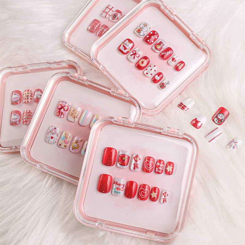 Nuevos productos estereoscópicos LIP oro ojo de gato usar uñas hechas a mano pieza de uñas pieza de uñas productos terminados lindo dibujo animado pegatinas de uñas