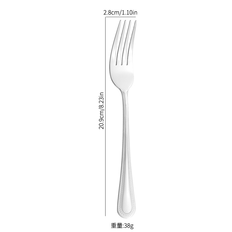 Amazon TikTok productos transfronterizos vajilla de acero inoxidable cuchillo, tenedor, cuchara, punto de grano cuatro piezas principales restaurante occidental puede establecer LOGO