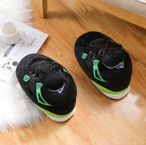 Tiktok mismo estilo parodia zapatos de grasa Coco pareja Zapatillas de algodón volver al futuro casa piso Kang hebilla 1 zapatos de algodón