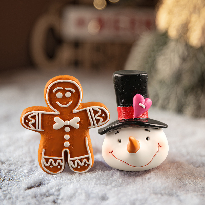 Scandinavian Christmas Resin Snowman Old Man Elk Gingerbread Man Desktop Ornaments Christmas Decorations Christmas Limited