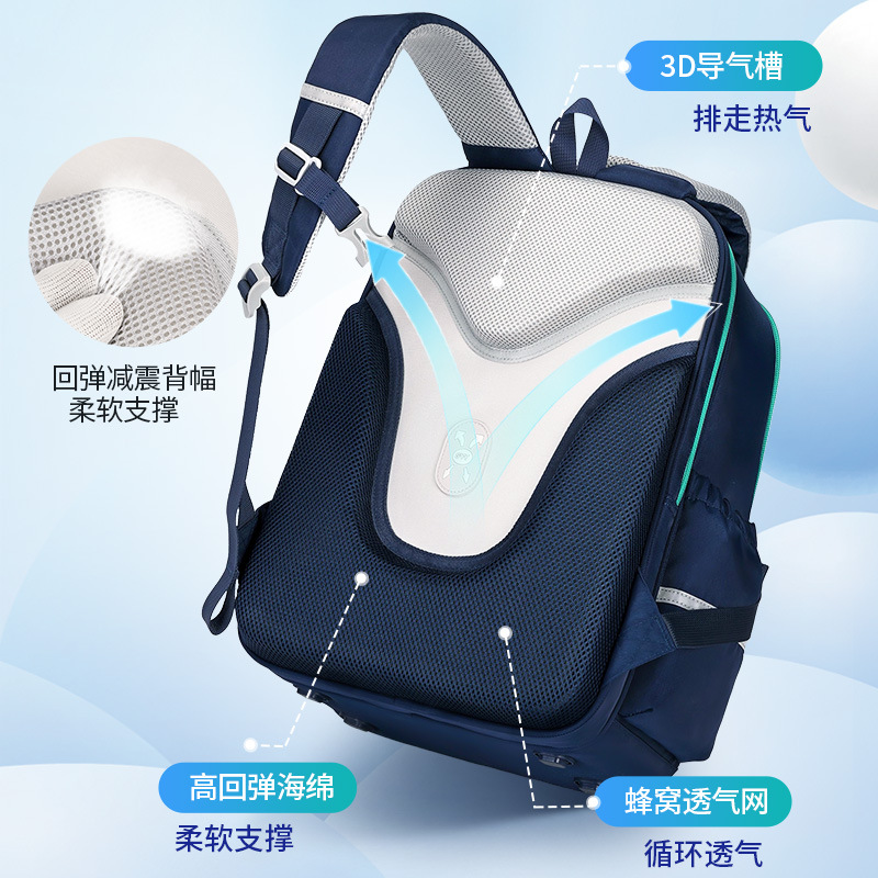 Mochila escolar de nuevo estilo para estudiantes de primaria masculinos, mochila impermeable ligera de gran capacidad, mochila fresca pequeña de alto valor, mochila de carga reducida