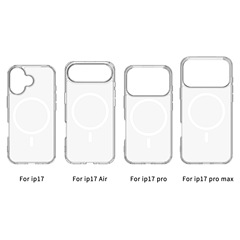 iPhone17 透明ツーインワン携帯電話ケース Apple 17promax 落下防止 TPU + PC 保護カバー 16 に適しています。