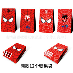 新製品スパイダーマン 3 誕生日パーティーアニメーション漫画テーマキャンディーバッグポップコーンバッグ装飾用品