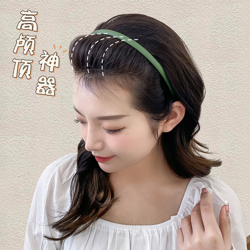 Face-washing teethed anti-slip hair tie simple hair clip headband Morandi color matte hair accessory