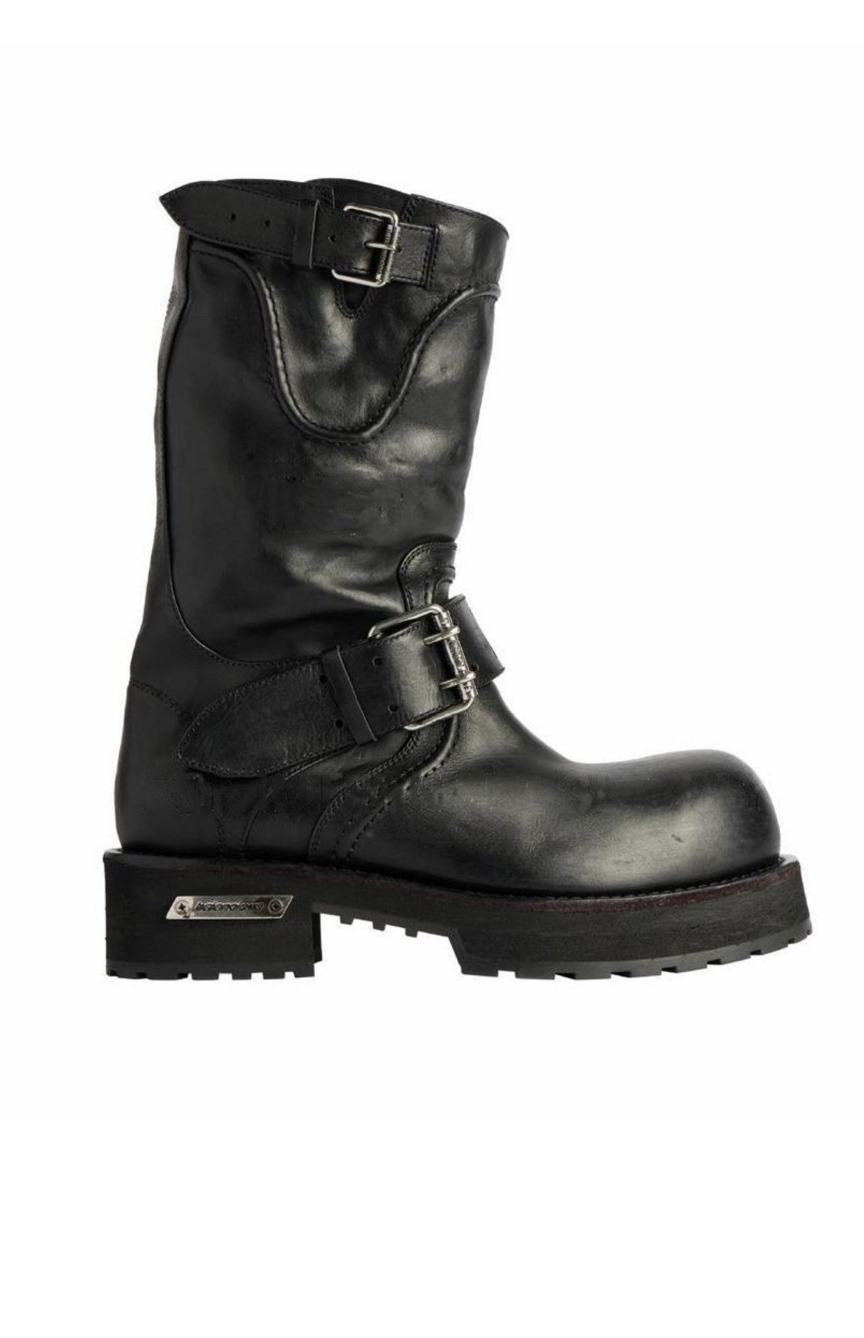 Leather Version Thick-soled Street Style Women's 2025 Autumn And Winter New Large Toe Martin Mid-calf Multifunctional Riding Boots_voghion.com