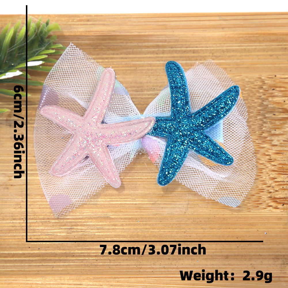 Cartoon shell starfish clip de pelo tema mar decoración de fiesta de cumpleaños clip de pelo borde clip de sequela clip de pelo
