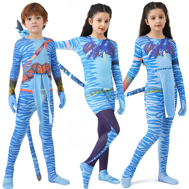 Avatar 2 New Cosplay Bodysuit for Boys and Girls Role-Playing Costumes Kidsren's Jumpsuits Dress-Up Clothes