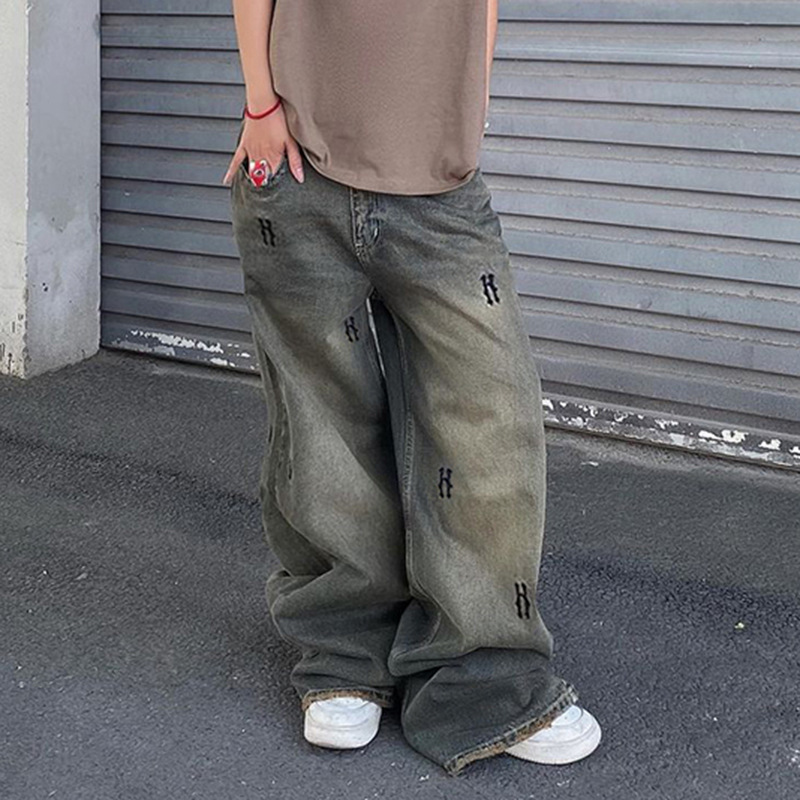 Jeans Amples Taille Basse Style Hip Hop Et Rétro Pour Femme_voghion.com