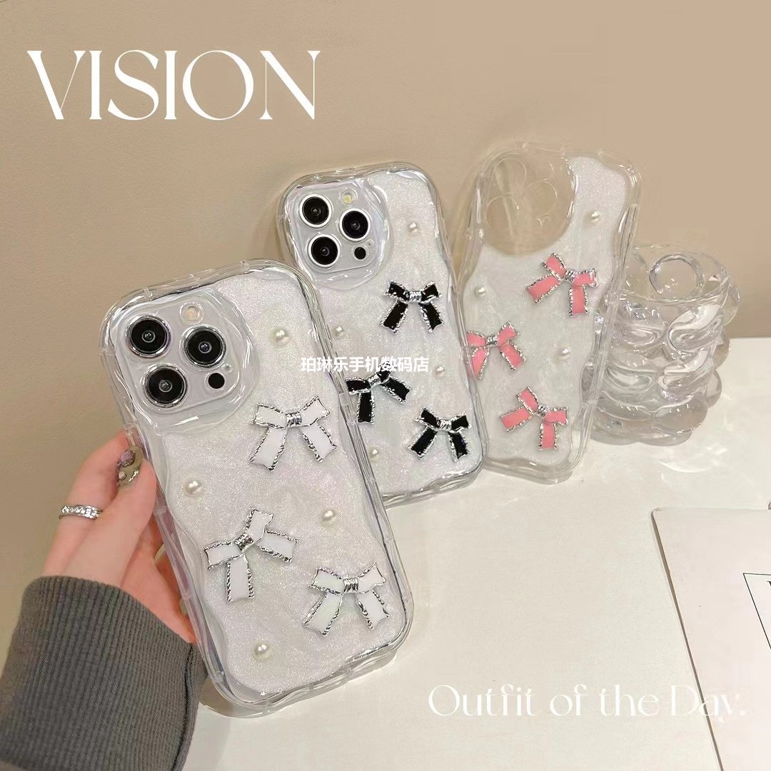 17Air Glue Is Suitable for Apple Promax Pearl Huawei Pura Bowknot Mate/Couple Phone Case