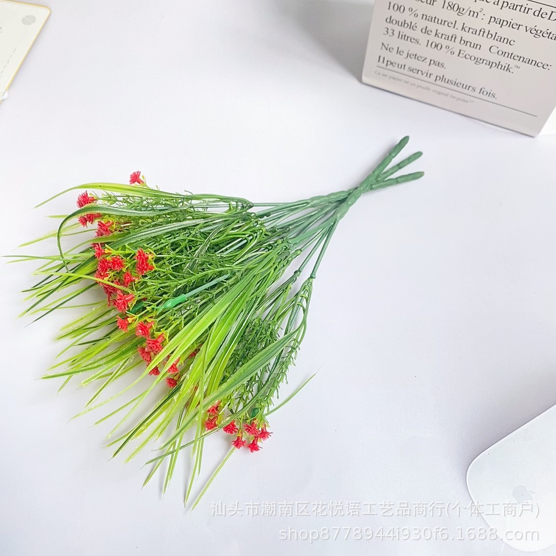 Jarrón de plástico ramo de aliento de bebé flor simulada de rosa pequeña flor falsa decorativa jardinera exterior decoración floral simulada