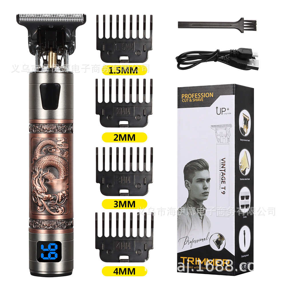 Amazon proporciona especialmente la cabeza de Buda dragón y Fénix pelo Clipper eléctrico pelo Clipper aceite cabeza Clipper recargable Barber Clipper fábrica de Ventas Directas