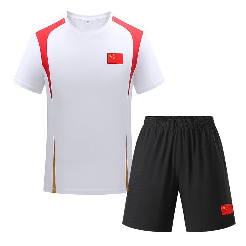 Summer Chinese Round Neck Quick-Drying Short-Sleeved T-Shirt Shorts Sports Suit Men's and Women's Parent-Child Coach Uniforms Group Customization Wholesale