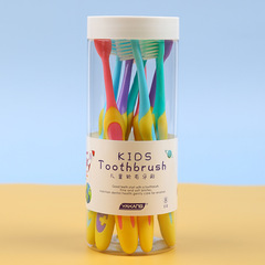 Children's bucket toothbrush, 8 pieces, 3-12 years old, soft bristles to clean teeth without hurting gums, ultra-fine, can be shipped wholesale