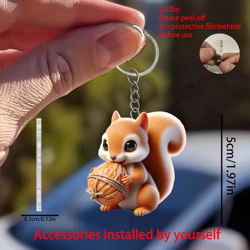 Transfronterizos nuevos personajes de dibujos animados de impresión plana 2D colgantes de llaver decoración pequeños colgantes modernos y simples
