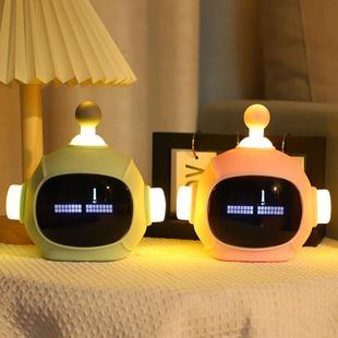 Cartoon Space Helmet Pat Light Night Light Smart Bluetooth Alarm Clock Gift Clock Screen Display Plug-in