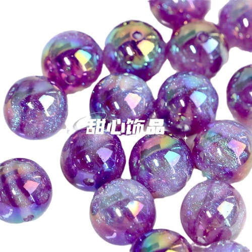 16mm high goods uv starry sky dazzling polar star resin beads diy loose bead bracelet mobile phone chain jewelry accessories