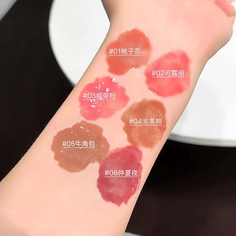LUCKGO Crystal Clear Moisturizing Lip Essence Honey Light Line Moisturizing Lipstick Espejo de aceite de labios hidratante y color transfronterizo duradero