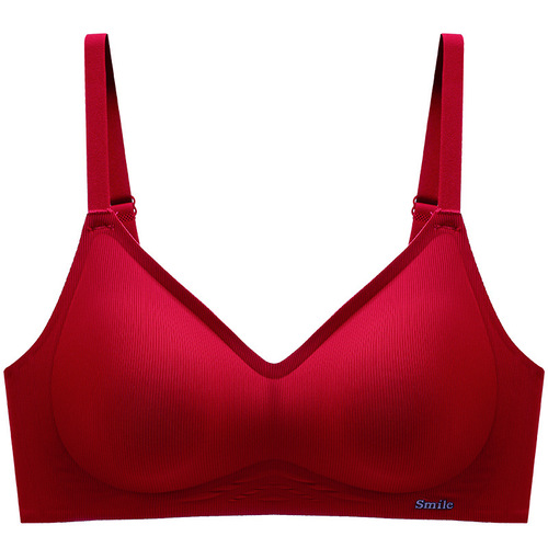 Seamless Lucky Red Adjustable Underwear Women's Zodiac Year Red Full Cup Bra Set No Wires Correction Extension