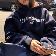 加绒连帽卫衣女秋冬韩版新款女士学生宽松上衣女装东南亚外贸