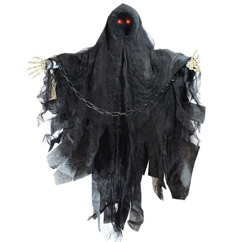 Halloween horror apoyos bar casa embrujada decoración suministros juguetes eléctricos sonido luminoso sin cara colgando fantasma