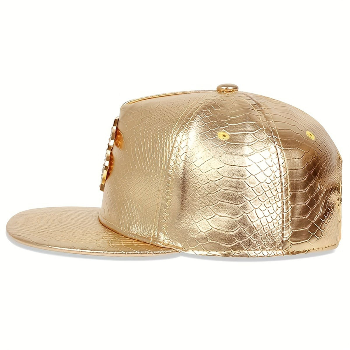 Verstelbare pu baseball cap met metalen logo voor festivals & sport_voghion.com