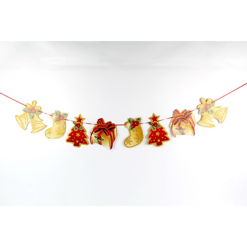Banderas navideñas transfronterizas en stock, 24 tipos de banderas de dibujos animados, decoraciones navideñas al por mayor de fabricantes, admiten pedidos de lotes mixtos.