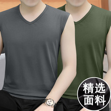 男士圆领V领t恤修身韩版背心坎肩休闲运动户外中青少年透气打底衫