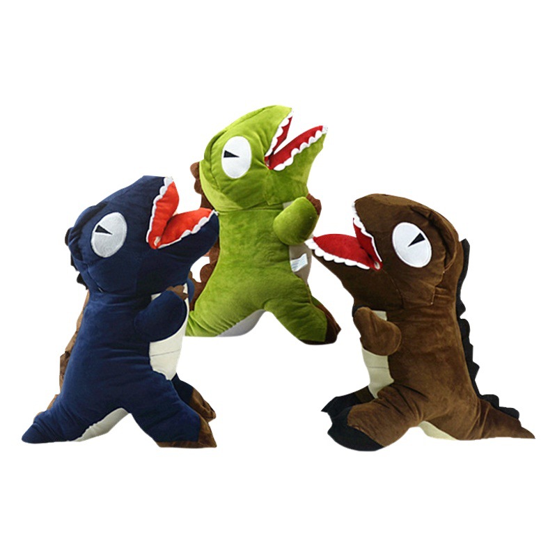 Mano más caliente almohada simulación dinosaurio marioneta siesta almohada felpa juguete multifunción enchufe mano cubierta muñeca marioneta al por mayor